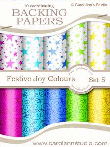 Festive Stars & Holly Swirls in Joy Colours