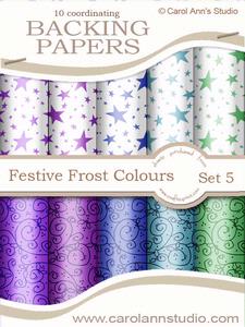 Festive Stars & Holly Swirls in Frost Colours