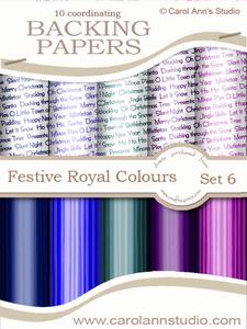 Festive Xmas Text & Stripes in Royal Colours