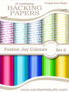 Festive Xmas Text & Stripes in Joy Colours