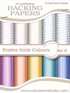 Festive Xmas Text & Stripes in Icicle Colours