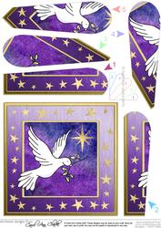 Xmas Dove Quick Card with Fan Pyramage Topper