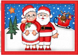 A4 Xmas Mr and Mrs Claus Felties Card Topper