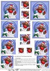 Christmas Robin Snowglobe Twisted Pyramage Sheet