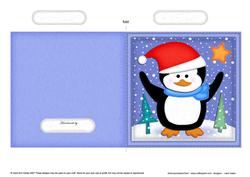 Xmas Peter Penguin Quick Cut and Fold Card