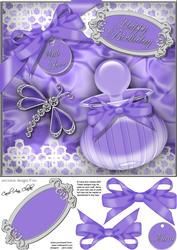 8x8 Perfume Lace N Dragonfly 3D Decoupage