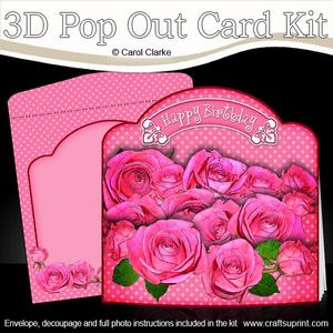 3D Beautiful Roses Pop Out Card Kit