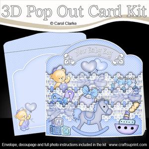 3D Baby Boy Pop Out Card Kit