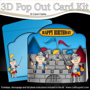 3D Castle and Knights Pop Out Card Kit
