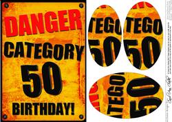 A5 Fun Novelty 50th Birthday Oval Pyramage Topper