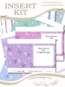 Square Pastel Stars Christmas Inserts
