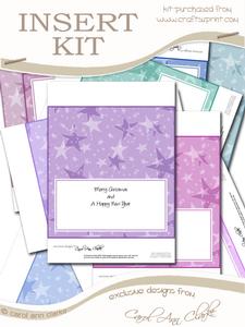 Dl Landscape Pastel Stars Christmas Inserts