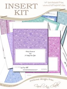 Dl Landscape Pastel Snowflakes Christmas Inserts