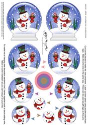 3D Xmas Snowman Snow Globe Shaped Tree Decoration