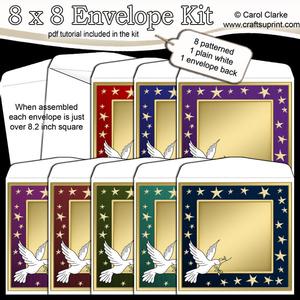 Xmas Doves 8 x 8 Envelope Kit