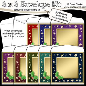 Xmas Holly 8 x 8 Envelope Kit