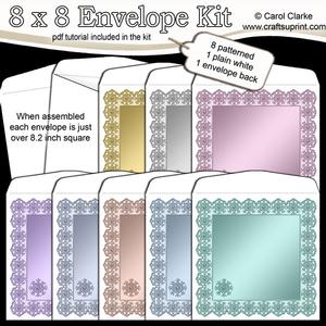 Xmas Metallic Snowflakes 8 x 8 Envelope Kit