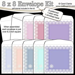 Xmas Snowflakes 8 x 8 Envelope Kit