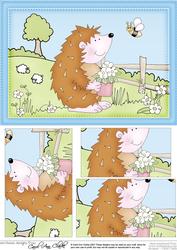 A5 Cute Hedgehog Pyramage Topper