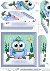 Xmas Little Hoot Fan Pyramage Topper