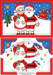 A5 Xmas Mr N Mrs Claus Scallop Corner Side Stacker