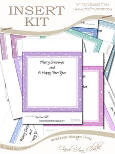 8 x 8 Pastel Snow Christmas Inserts