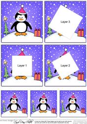 Cute Xmas Penguin Twisted Tunnel Topper