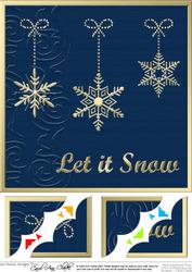 8 x 8 Xmas Snowflakes Scalloped Corner Topper