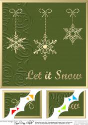 8 x 8 Xmas Snowflakes Scalloped Corner Topper