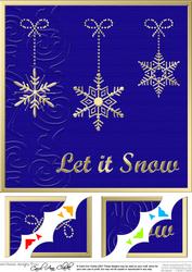 8 x 8 Xmas Snowflakes Scalloped Corner Topper