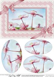 A5 Clematis and Lace Oval Pyramage Topper