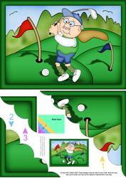 A5 Bert Loves Golf Scallop Corner Side Stacker