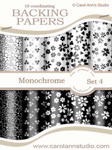 Monochrome Floral Backing Papers