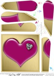 Enamel Heart Fan Pyramage Topper