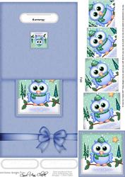 Xmas Little Hoot Owl No-hole Over the Edge N Spiral Pyramid