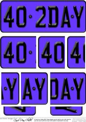 40th Birthday Fun Novelty Number Plate Side Stacker Topper