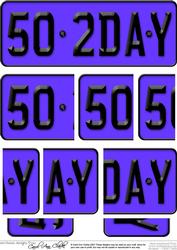 50th Birthday Fun Novelty Number Plate Side Stacker Topper