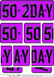 50th Birthday Fun Novelty Number Plate Side Stacker Topper