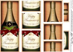 Dl Anniversary Champers in a Box with Top N Bottom Stacker