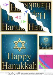 Happy Hanukkah Jewish Festival of Lights Wavy Corner Stacker