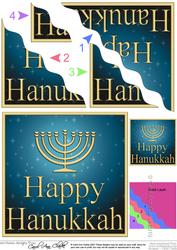 Happy Hanukkah Jewish Festival of Lights Wavy Corner Stacker