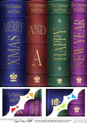8 x 8 Merry Christmas Books Scalloped Corner Topper