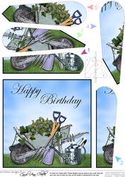 Gardening Birthday Fan Pyramage Topper
