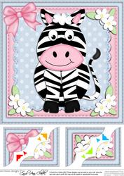 8 x 8 Debra Zebra Scalloped Corner Topper