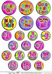 Birthday Girl Badges