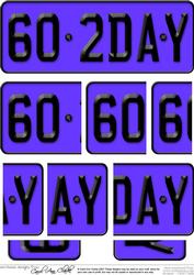 60th Birthday Fun Novelty Number Plate Side Stacker Topper