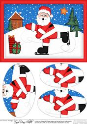 A5 Xmas Santa Oval Pyramage Topper
