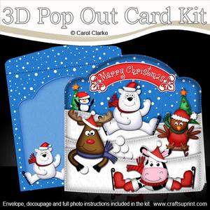 3D Xmas Festive Friends Pop Out Card Kit