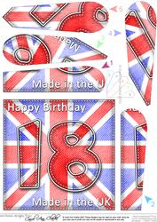 Flying the Flag Uk 18th Birthday Fan Pyramage Topper