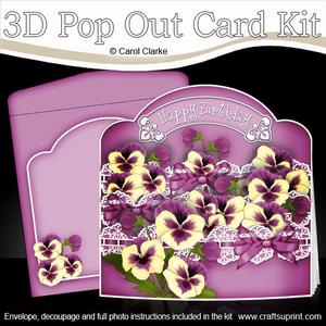 3D Pansies and Lace Pop Out Card Kit